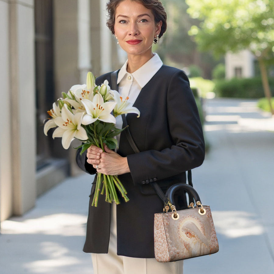 Catholight Rose Halo Devotion Damen-Ledertasche