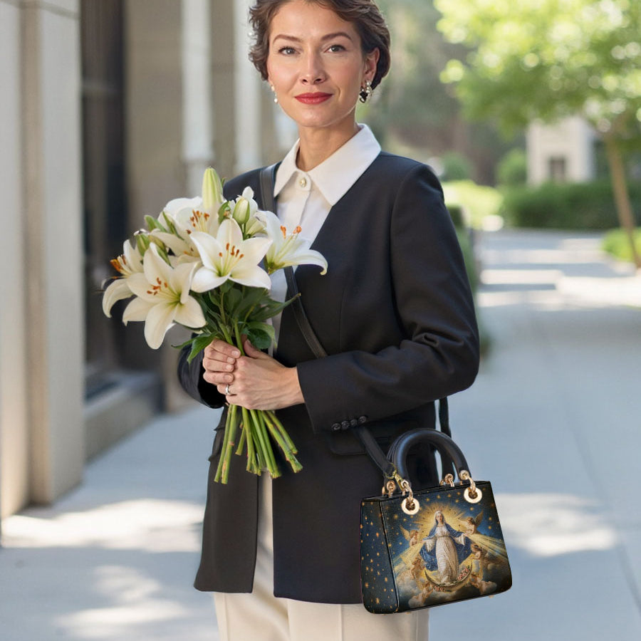 Catholight Die Königin des Himmels Damen-Ledertasche