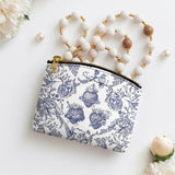 Catholight Sacred Elegance: Blue and White Devotion Leather Rosary Pouch