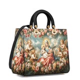 Catholight Halo Of Roses Damen-Ledertasche