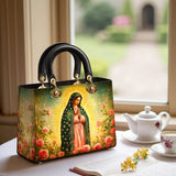 Catholight Roses of Guadalupe Damen-Ledertasche