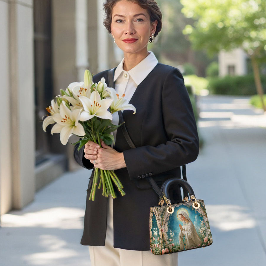 Katholische Lady of Lourdes Damen-Ledertasche