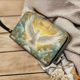 Catholight  Grace of the Holy Spirit Personalized Leather Wallet Purse
