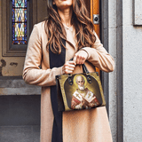 Katholische Ledertasche mit dem Heiligen Nikolaus, dem Schutzpatron der Großzügigkeit