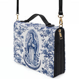 Katholische Bibelhülle „Heilige Gelassenheit Jungfrau Maria“ aus Leder