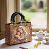Catholight Divine Madonna und Kind Damen-Ledertasche