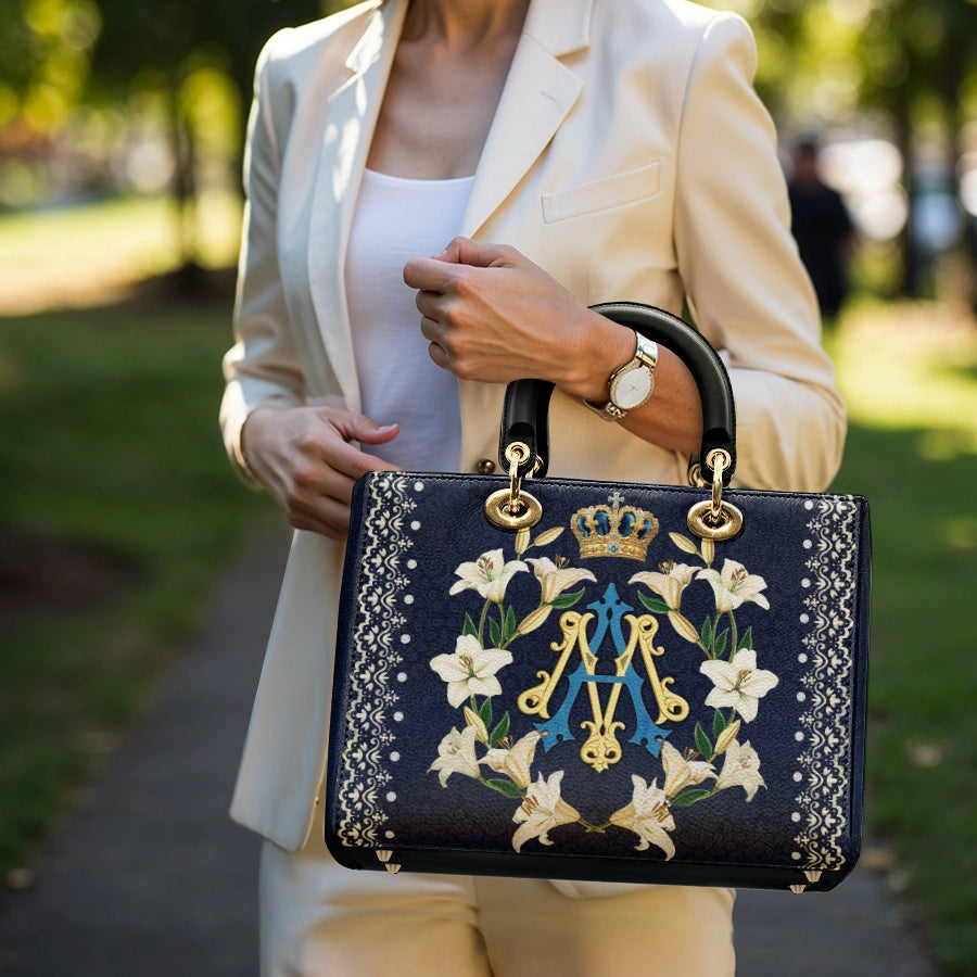 Catholight Crown Of Grace Damen-Ledertasche