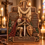 Catholight Wooden Faith Block - Armor of God Saint Michael