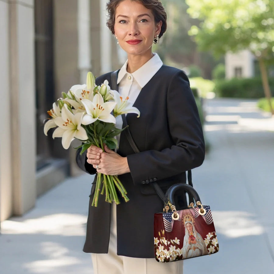 Catholight Our Lady Of America Lady Leather Bag