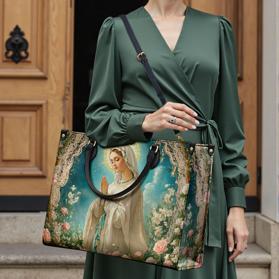 Katholische Lady of Lourdes Ledertasche