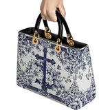 Catholight Die Kreuztasche inmitten blühenden Glaubens, Damen-Ledertasche