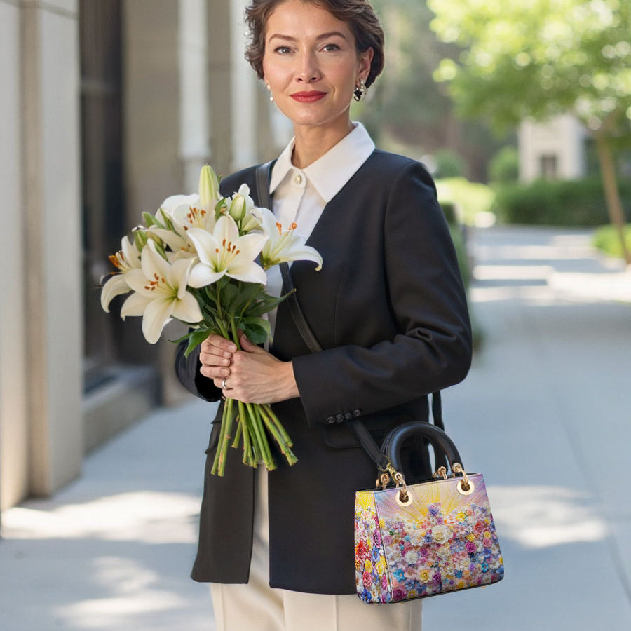 Catholight Floral Resurrection Damen-Ledertasche