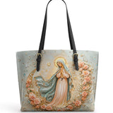 Catholight The Crescent of Serenity Leather Tote Bag