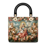 Catholight Halo Of Roses Damen-Ledertasche