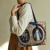 Catholight Holy Mother Devotional  Leather Tote Bag