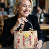 Katholische Rosen des Rosenkranzes Damen-Ledertasche