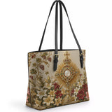 Catholight Eucharistic Bloom Leather Tote Bag