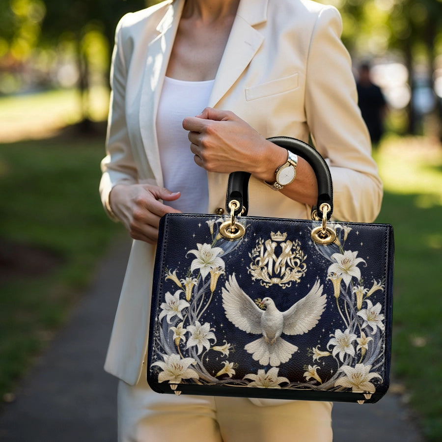 Catholight Andachts-Ledertasche „Der Heilige Geist und die Lilie“