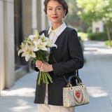 Catholight „Unbeflecktes Herz Mariens“ Elegante Damen-Ledertasche