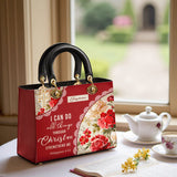Catholight Blooming With Faith Personalized Lady Leather Bag