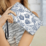 Catholight Sacred Elegance: Blau-Weiße Hingabe – Ledergeldbörse