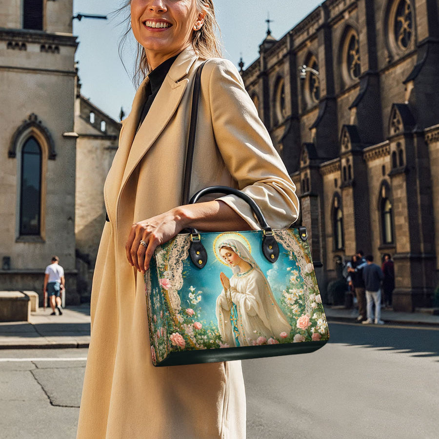 Katholische Lady of Lourdes Ledertasche
