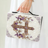 Bibelumschlag mit katholischem Glauben und Blumenmotiven