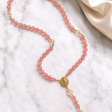 Catholight Marian Grace Rose Quartz Rosary