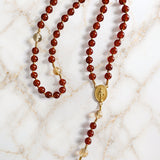 Catholight Precious Blood Red Quartz Rosary