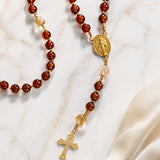 Catholight Precious Blood Red Quartz Rosary