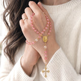 Catholight Marian Grace Rose Quartz Rosary