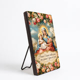 Catholight Halo Of Roses Devotional Wooden Art Quote