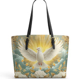 Catholight  Grace of the Holy Spirit  Leather Tote Bag